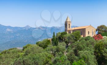 Church of Figari village, South Corsica, France