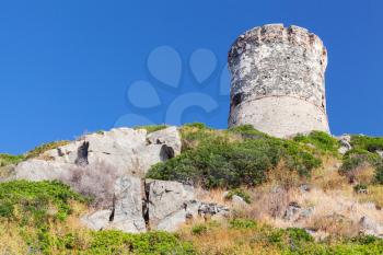 Tour Parata. Ancient Genoese tower near Ajaccio, Corsica, France