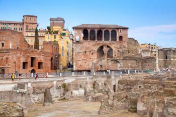 Remains of Imperial forums in Rome.Italy