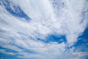 Natural wide cloudy sky background photo, clouds pattern