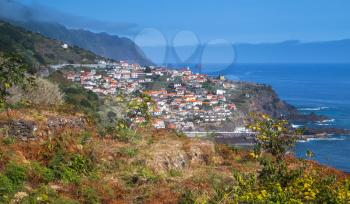 Seixal seaside village, northern coast of Madeira island, Portugal