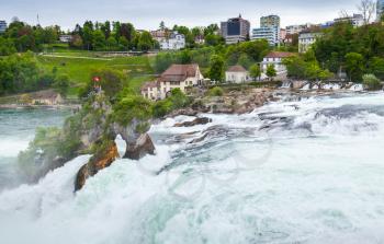 The Rhine Falls landscape in spring day