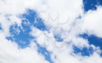 Cumulus clouds in blue sky, natural photo background