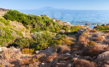 Rocky coast of Zakynthos, Greece. Popular touristic resort island for summer vacation