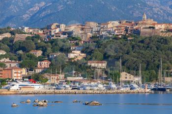 Corsica island, France. Summer coastal landscape of Porto-Vecchio bay
