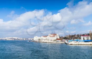 Coastal view of Sevastopol city in sunny day, Crimea