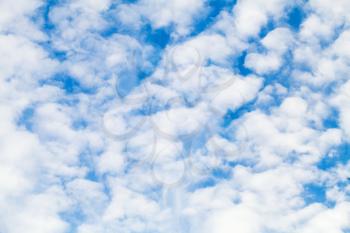 White altocumulus clouds layer in blue sky, natural background photo