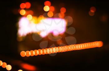 Blurred photo background, natural bokeh effect from music concert stage with colorful illumination