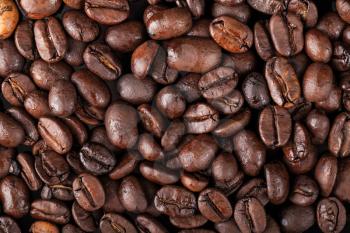 Background texture with fresh roasted coffee beans