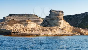Coastal rocks of mountainous Mediterranean island Corsica, Corse-du-Sud, France