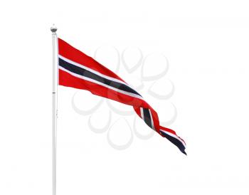 Norwegian triangle pennant flag isolated on white