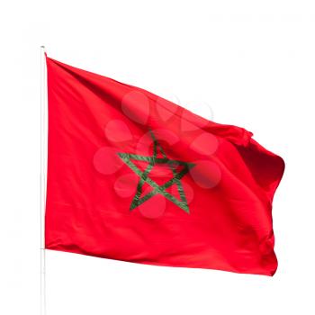 National flag of Morocco isolated on white background