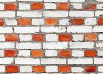 Background texture of red and white brick wall pattern