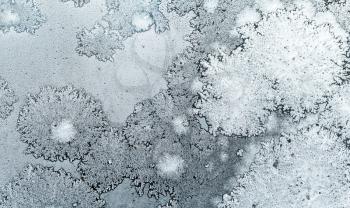 Abstract background texture with Ice crystals on the window glass