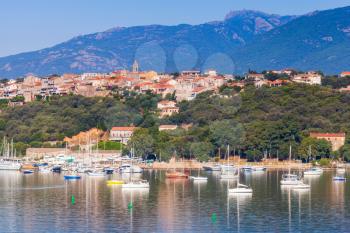 Corsica island, France. Old Porto-Vecchio town, coastal cityscape