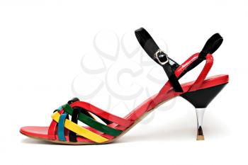 Multicolor woman shoe isolated on white background