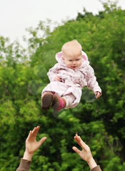 Baby flying in the sky
