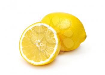 Two lemons isolated on white