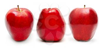 Red apples set isolated on white background