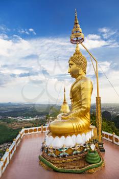 Buddha statue with beauty sky background