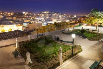 View from Miradouro Sao Pedro de Alcantara in Lisbon, Portugal