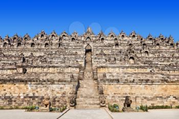 Borobudur is a 9th-century Mahayana Buddhist Temple in Magelang, Central Java, Indonesia.