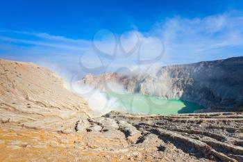 The Ijen volcano is a stratovolcano in the Banyuwangi Regency of East Java, Indonesia