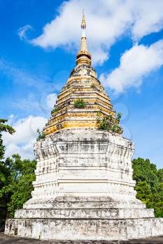 Chedi at Wat Sri Suphan temple. It is a buddhist temple in Chiang Mai, Thailand