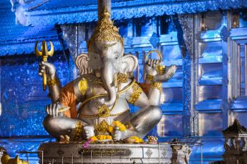 Ganesha statue at Wat Sri Suphan temple. It is a buddhist temple in Chiang Mai, Thailand