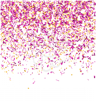 Festive Celebration Violet Confetti Isolated on White Background