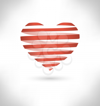 Red Spiral heart on grayscale background