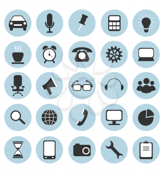 Set of flat icons in circles for web design isolated on white background