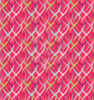 Seamless Bright Fun Abstract Vertical Pigtail Pattern