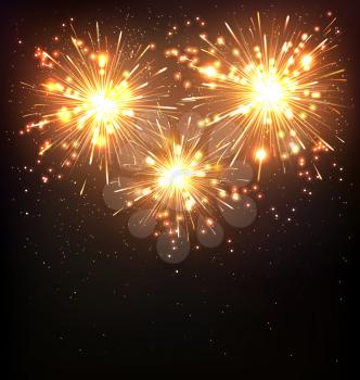 Festive Firework Salute Burst on Black Background