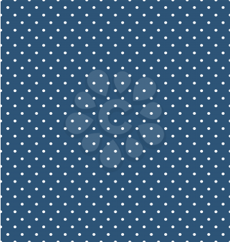 Seamless dot pattern. White dots on blue background