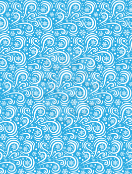 Seamless Pattern Blizzard Ornament Isolated on Blue Background