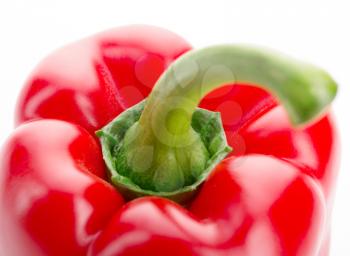 Glossy red Pepper. Close-up photo. Fresh vegetables.