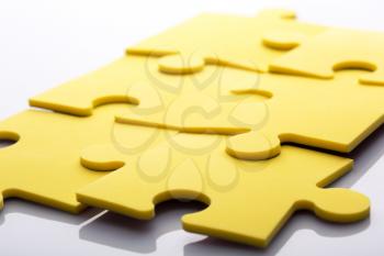 Closeup of jigsaw puzzle pieces