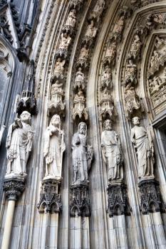 The cathedral of Cologne. Sandstone figures of saints