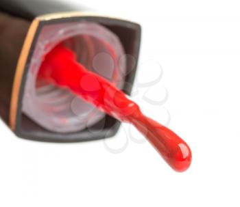 Macro view of red nail polish