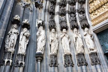 The cathedral of Cologne. Sandstone figures of saints