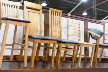 Set of modern wooden chairs