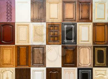 Set of decorative furniture wooden doors