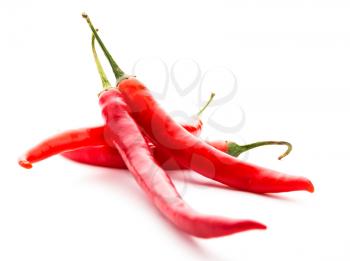 Red hot chilli pepper. Isolated over white background.