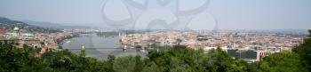 Panoramic view of Budapest and Danube River