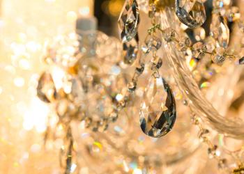 Vintage crystal light lamp details