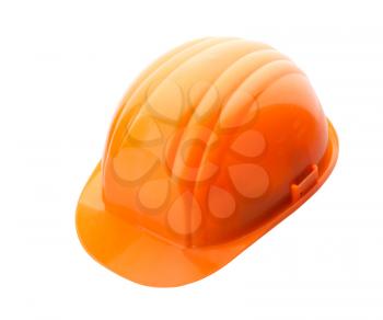 Orange helmet on white background