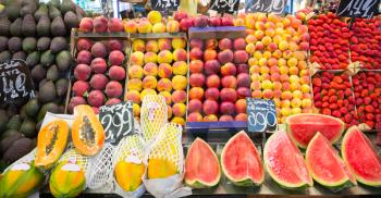 Assorted fruits in local market