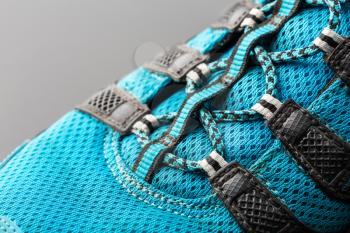 Closeup of blue sport shoe