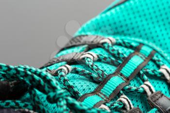 Closeup of green sport shoe